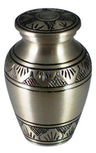 Load image into Gallery viewer, Dignity Pewter Color Keepsake Funeral Cremation Urn For Ashes, 3 Cubic Inches