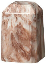 Load image into Gallery viewer, Small/Keepsake 36 Cubic Inch Cafe Square Cultured Marble Cremation Urn for Ashes