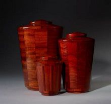 Load image into Gallery viewer, Eternal Promise Joy Adult Padauk Wood Funeral Cremation Urn, 210 Cubic Inches