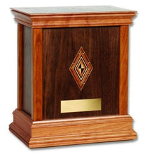 Load image into Gallery viewer, Large/Adult 225 Cubic Inch Walnut Harmony Handcrafted Wood Funeral Cremation Urn