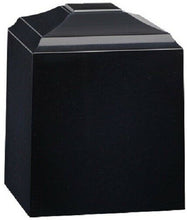 Load image into Gallery viewer, Small/Keepsake 45 Cubic Inch Black Night Cultured Marble Funeral Cremation Urn