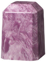 Load image into Gallery viewer, Small/Keepsake 36 Cubic Inch Purple Square Cultured Marble Funeral Cremation Urn