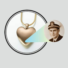 Load image into Gallery viewer, Bronze Heart Micro Picture Lens Memorial Jewelry Pendant Funeral Cremation Urn
