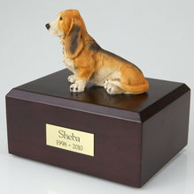 Load image into Gallery viewer, Basset Hound Pet Funeral Cremation Urn Available in 3 Different Colors & 4 Sizes
