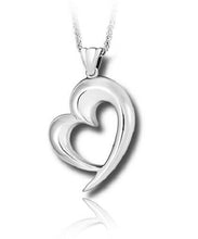 Load image into Gallery viewer, Sterling Silver Swirl Heart Funeral Cremation Urn Pendant for Ashes w/Chain