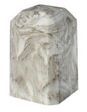 Load image into Gallery viewer, Small/Keepsake 36 Cubic Inch Beige Square Cultured Marble Cremation Urn Ashes