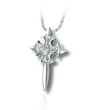 Load image into Gallery viewer, Sterling Silver Excalibre Funeral Cremation Urn Pendant for Ashes w/Chain