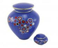 Load image into Gallery viewer, Blue Cloisonne Adult 200 Cubic Inch Funeral Cremation Urn for Ashes