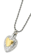 Load image into Gallery viewer, Golden Heart Pendant/Necklace Funeral Cremation Urn for Ashes