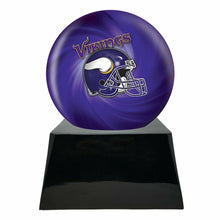 Load image into Gallery viewer, Large/Adult 200 Cubic Inch Minnesota Vikings Metal Ball on Cremation Urn Base