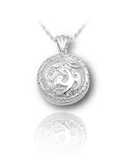 Load image into Gallery viewer, Sterling Silver Phoenix Round Funeral Cremation Urn Pendant for Ashes w/Chain