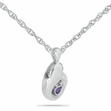 Load image into Gallery viewer, Mother's Love Purple Stone Steel Pendant/Necklace Cremation Urn for Ashes