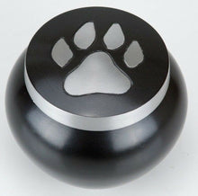 Load image into Gallery viewer, 80 Cubic Inches Nickel/Gray Aluminum Pawprint Pet Jar Urn for Cremation Ashes