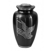 Load image into Gallery viewer, American Flag Aluminum 210 Cu Inches Large/Adult Funeral Cremation Urn For Ashes