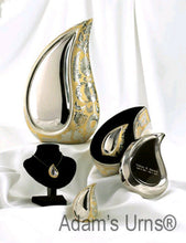 Load image into Gallery viewer, Adult Size, Tear Drop Shaped Solid Brass Funeral Cremation Urn, 170 Cubic Inches