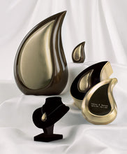 Load image into Gallery viewer, Tear-Drop Keepsake, Solid Brass Funeral Cremation Urn, 3 Cubic Inches