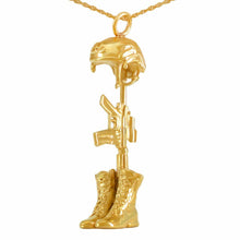 Load image into Gallery viewer, Stainless Steel/Gold Plated Battlecross Pendant/Necklace Cremation Urn for Ashes