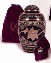 Load image into Gallery viewer, Solid Brass Toledo Keepsake Funeral Cremation Urn w. Heart Box, 3 Cubic Inches