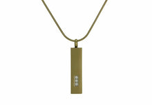 Load image into Gallery viewer, Stainless Steel/14K Gold Plated Bronze Pillar Cremation Pendant w/chain