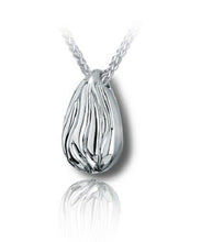 Load image into Gallery viewer, Sterling Silver Sand Dune Tear Drop Funeral Cremation Urn Pendant w/Chain