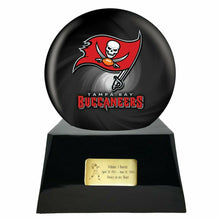 Load image into Gallery viewer, Large/Adult 200 Cubic Inch Tampa Bay Bucs Metal Ball on Cremation Urn Base