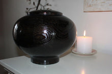Load image into Gallery viewer, Peony Black Oak Wood Infant/Child/Pet Funeral Cremation Urn, 90 Cubic Inches