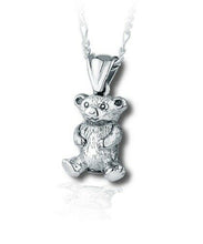Load image into Gallery viewer, Sterling Silver Teddy Bear Funeral Cremation Urn Pendant for Ashes w/Chain
