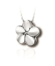 Load image into Gallery viewer, Sterling Silver Plumeria Funeral Cremation Urn Pendant for Ashes w/Chain