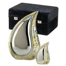 Load image into Gallery viewer, Adult Size, Tear Drop Shaped Solid Brass Funeral Cremation Urn, 170 Cubic Inches