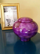 Load image into Gallery viewer, Peony Purple Poplar Wood Infant/Child/Pet Funeral Cremation Urn, 90 Cubic Inches