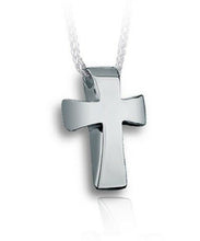 Load image into Gallery viewer, Sterling Silver Traditional Cross Funeral Cremation Urn Pendant for w/Chain
