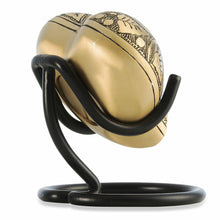 Load image into Gallery viewer, Small/Keepsake 6 Cubic Inches Vine Heart Brass Cremation Urn for Ashes