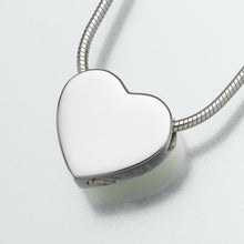 Load image into Gallery viewer, Sterling Silver Small Slide Heart Memorial Jewelry Pendant Funeral Cremation Urn