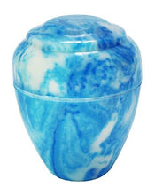 Load image into Gallery viewer, Small/Keepsake 18 Cubic Inch Blue Vase Cultured Marble Cremation Urn for Ashes