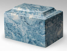 Load image into Gallery viewer, Small/Keepsake Marble Blue & White 5 Cubic In. Cremation Urn Ashes TSA Approved