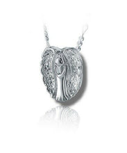 Load image into Gallery viewer, Sterling Silver Angel Slider Funeral Cremation Urn Pendant for Ashes w/Chain