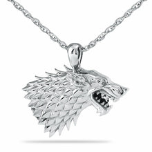 Load image into Gallery viewer, Small/Keepsake 1/4 Cubic Inch Wolf Steel Pendant Cremation Urn