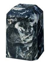Load image into Gallery viewer, Small/Keepsake 36 Cubic Inch Black Marlin Square Cultured Marble Cremation Urn