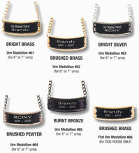 Load image into Gallery viewer, Personalized Bright Silver Color Name-Plate Medallion for 6"/7" Cremation Urns