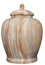 Load image into Gallery viewer, Large/Adult 220 Cubic Inch Classic Pink Marble Funeral Cremation Urn for Ashes