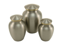 Load image into Gallery viewer, Small/Keepsake Classic Pet Brass Pewter Funeral Cremation Urn, 40 Cubic Inches