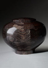 Load image into Gallery viewer, Peony Black Oak Wood Infant/Child/Pet Funeral Cremation Urn, 90 Cubic Inches
