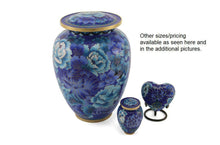 Load image into Gallery viewer, Blue Cloisonne 4 Keepsake Set Funeral Cremation Urns for Ashes,5 Cubic Inch each