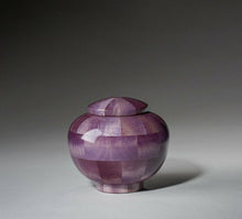 Load image into Gallery viewer, Peony Purple Poplar Wood Keepsake Funeral Cremation Urn, 20 Cubic Inches