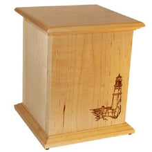 Load image into Gallery viewer, Large/Adult Maple 220 Cubic Inch Lighthouse Funeral Cremation Urn- Made in USA