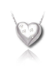 Load image into Gallery viewer, Sterling Silver Pet Heart Cremation Urn Pendant for Ashes w/Chain