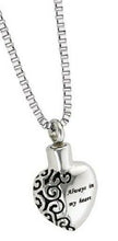 Load image into Gallery viewer, Always in My Heart Pendant/Necklace Funeral Cremation Urn for Ashes -with design