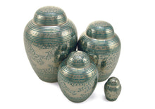 Load image into Gallery viewer, New,Solid Brass Going Home 6 Keepsake Set Cremation Urns, 5 Cubic Inches each