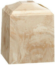 Load image into Gallery viewer, Small/Keepsake 45 Cubic Inch Creme Mocha Cultured Marble Cremation Urn for Ashes
