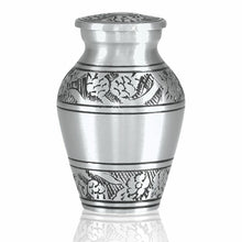 Load image into Gallery viewer, Small/Keepsake 4 Cubic Inches Pewter Vine Brass Cremation Urn for Ashes